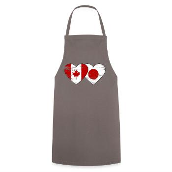 Canada Japon Drapeau Coeur Utilisé - Tablier de cuisine - gris - Devant - AI Model Male 185 dark (185cm)