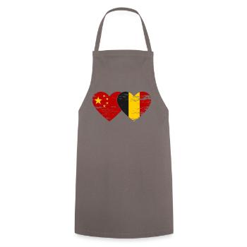 China Belgium flag heart used - Cooking Apron - grey - Front - AI Model Male 185 dark (185cm)