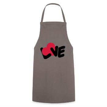 Love Text Valentinstag Logo Herz Liebe Statement - Kochschürze - Grau - Vorne - AI Model Male 185 dark (185cm)