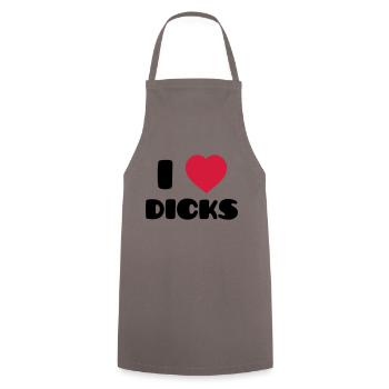 I Love Dicks - Kochschürze - Grau - Vorne - AI Model Male 185 dark (185cm)