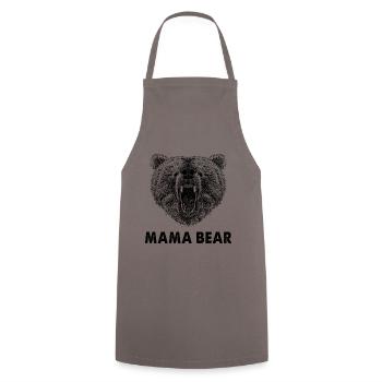Cool Mama Bear Wild Grizzly Bear Super Mother - Cooking Apron - grey - Front - AI Model Male 185 dark (185cm)