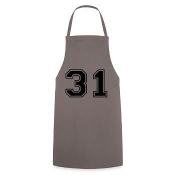 31 - Cooking Apron - grey - Front - AI Model Male 185 dark (185cm)