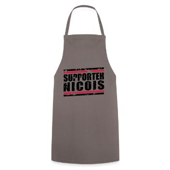Supporter Nicois vintage - Tablier de cuisine - gris - Devant - AI Model Male 185 dark (185cm)