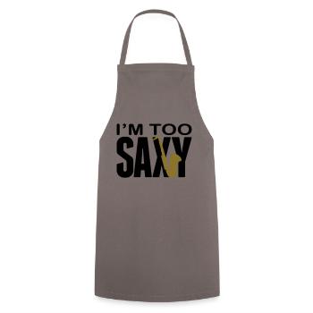 I'm too Saxy - Cooking Apron - grey - Front - AI Model Male 185 dark (185cm)