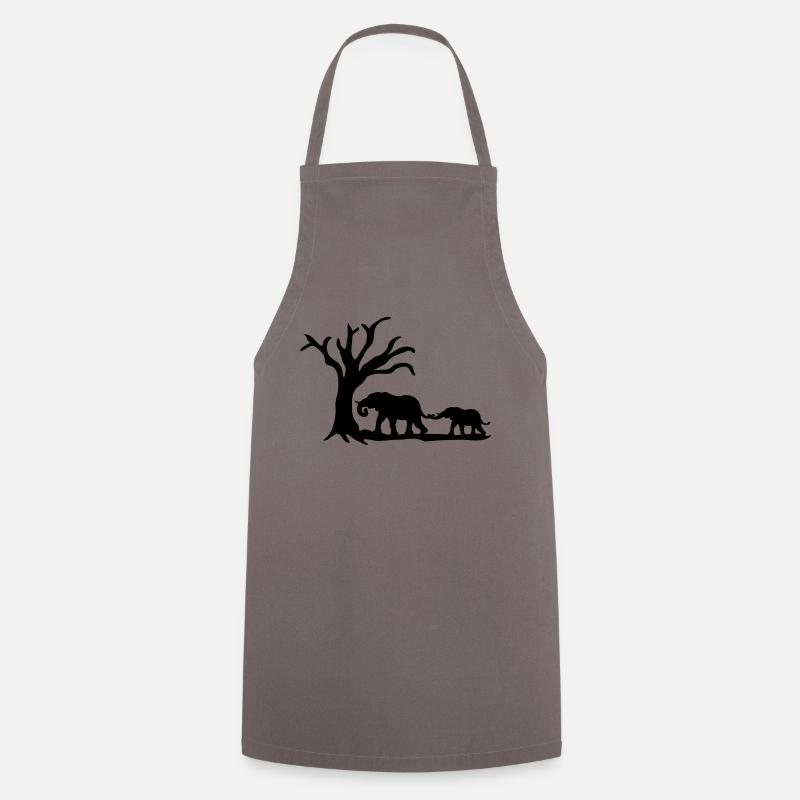 Elephants - Cooking Apron - grey
