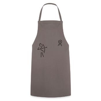 schütze schießt - Kochschürze - Grau - Vorne - AI Model Male 185 dark (185cm)