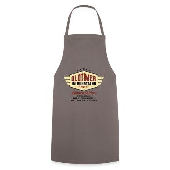 Old-timer retired - top condition - Cooking Apron - grey - Front - AI Model Male 185 dark (185cm)