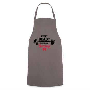 Beauty - Beast (Part 2) - Cooking Apron - grey - Front - AI Model Male 185 dark (185cm)