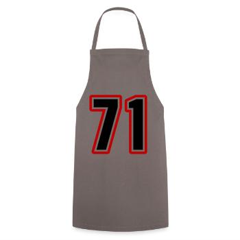 71 symbole de nombre - Tablier de cuisine - gris - Devant - AI Model Male 185 dark (185cm)