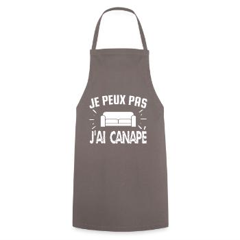 je peux pas j'ai canapé - Tablier de cuisine - gris - Devant - AI Model Male 185 dark (185cm)
