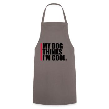 Dog thinks in the cool - Cooking Apron - grey - Front - AI Model Male 185 dark (185cm)