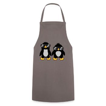 2 Sonnenbrille Pinguin Freunde - Kochschürze - Grau - Vorne - AI Model Male 185 dark (185cm)