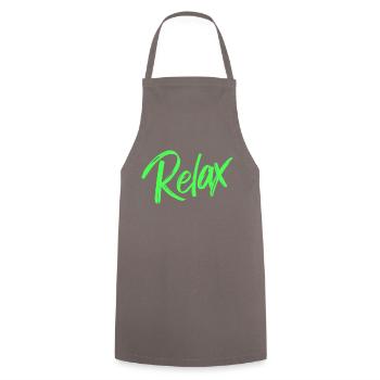 relax grün neon - Kochschürze - Grau - Vorne - AI Model Male 185 dark (185cm)