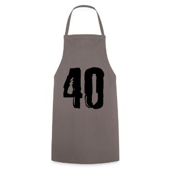 40 Zahl Trikot - Kochschürze - Grau - Vorne - AI Model Male 185 dark (185cm)