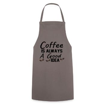 Coffee Is always A Good Idea - Cooking Apron - grey - Front - AI Model Male 185 dark (185cm)