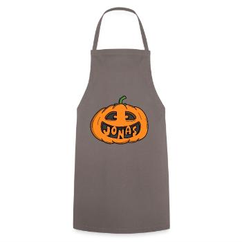Jonas Citrouille d’Halloween - Tablier de cuisine - gris - Devant - AI Model Male 185 dark (185cm)