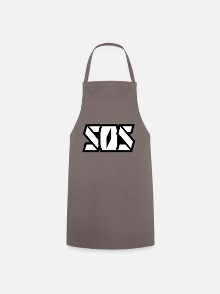 SOSonline.ch lettering white - Cooking Apron - grey