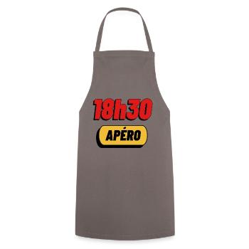 18H30 Apéro - Tablier de cuisine - gris - Devant - AI Model Male 185 dark (185cm)