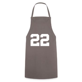 Anzahl 22 - Kochschürze - Grau - Vorne - AI Model Male 185 dark (185cm)