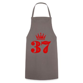 37 Nombre Couronne - Tablier de cuisine - gris - Devant - AI Model Male 185 dark (185cm)