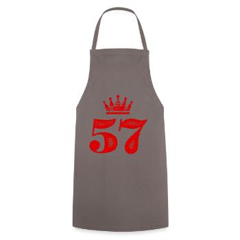 57 Couronne numérique - Tablier de cuisine - gris - Devant - AI Model Male 185 dark (185cm)