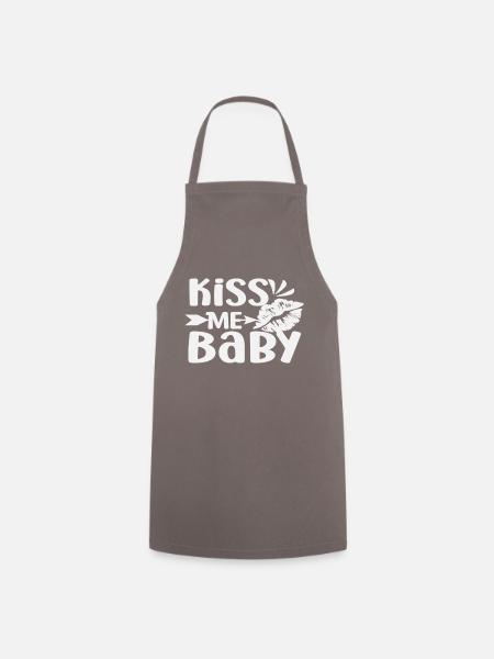 Kiss Me Baby - Kochschürze - Grau