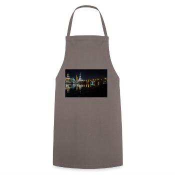 Dresden at night - Cooking Apron - grey - Front - AI Model Male 185 dark (185cm)