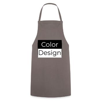 Color-Design - Kochschürze - Grau - Vorne - AI Model Male 185 dark (185cm)