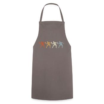 Joueur de tennis de table - servir - rétro - vintage - Tablier de cuisine - gris - Devant - AI Model Male 185 dark (185cm)