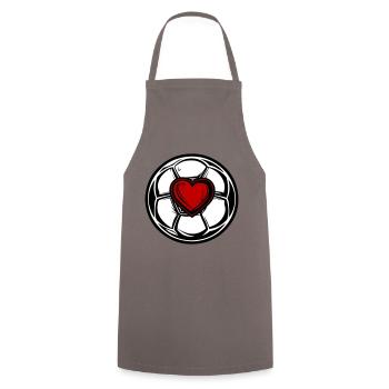 Fussball Herz Symbol - Kochschürze - Grau - Vorne - AI Model Male 185 dark (185cm)