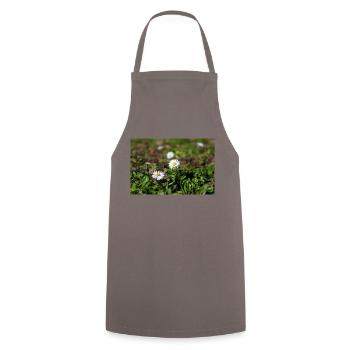 Gänseblümchen - Kochschürze - Grau - Vorne - AI Model Male 185 dark (185cm)