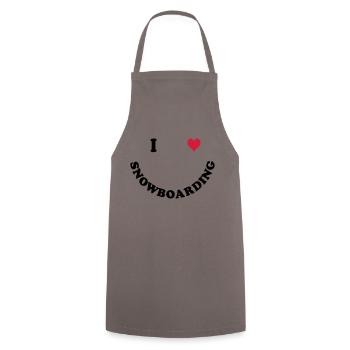 I love Snowboarding - Kochschürze - Grau - Vorne - AI Model Male 185 dark (185cm)