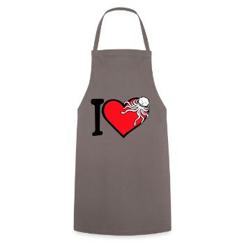 Ich liebe Oktopus Herz I Love Herz Symbol Logo süß - Kochschürze - Grau - Vorne - AI Model Male 185 dark (185cm)