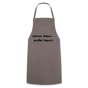 Kleiner Admin - Kochschürze - Grau - Vorne - AI Model Male 185 dark (185cm)