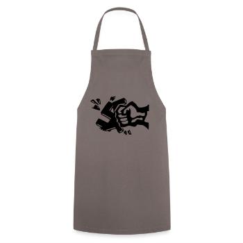 Against Nazis - Tablier de cuisine - gris - Devant - AI Model Male 185 dark (185cm)