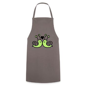 verliebte Schnecken - Kochschürze - Grau - Vorne - AI Model Male 185 dark (185cm)