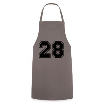 28 - Kochschürze - Grau - Vorne - AI Model Male 185 dark (185cm)