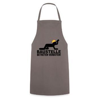 construction site to enter forbidden - Cooking Apron - grey - Front - AI Model Male 185 dark (185cm)