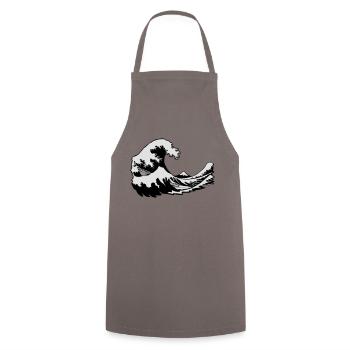 wave Fuji print wave manga japon hokusai - Cooking Apron - grey - Front - AI Model Male 185 dark (185cm)