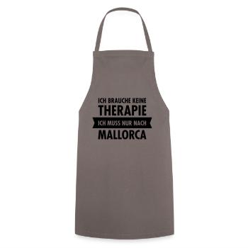 Therapie - Mallorca - Kochschürze - Grau - Vorne - AI Model Male 185 dark (185cm)