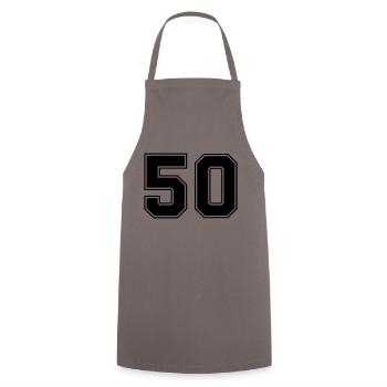 50 - Kochschürze - Grau - Vorne - AI Model Male 185 dark (185cm)