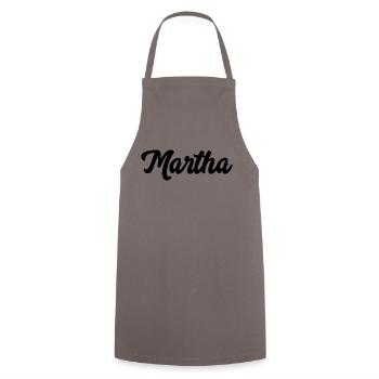 Martha Custom Text Birthday Name - Cooking Apron - grey - Front - AI Model Male 185 dark (185cm)