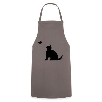 Cat - Cooking Apron - grey - Front - AI Model Male 185 dark (185cm)