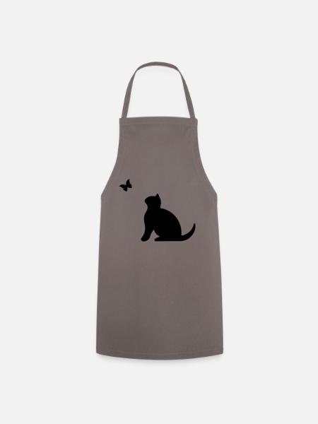 Katze - Kochschürze - Grau