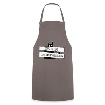 cooles drôle chat amateur de chat cadeau - Tablier de cuisine - gris - Devant - AI Model Male 185 dark (185cm)