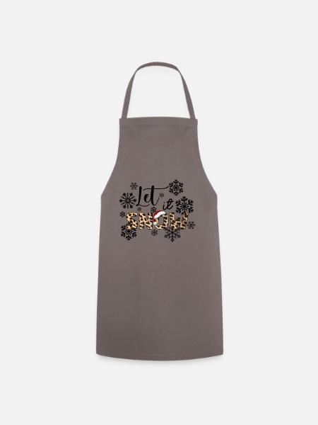 Let it snow! Weihnachten mit Leopard Design - Kochschürze - Grau