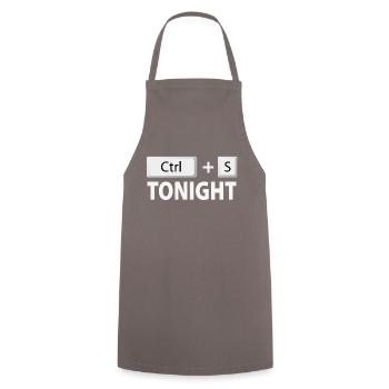Save (Ctrl + S) tonight - Cooking Apron - grey - Front - AI Model Male 185 dark (185cm)