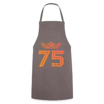 75 Number crown - Cooking Apron - grey - Front - AI Model Male 185 dark (185cm)