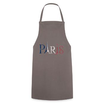 Paris lettering Vintage used look - Cooking Apron - grey - Front - AI Model Male 185 dark (185cm)