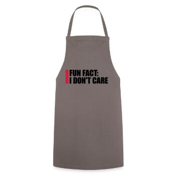I don't care fact - Cooking Apron - grey - Front - AI Model Male 185 dark (185cm)
